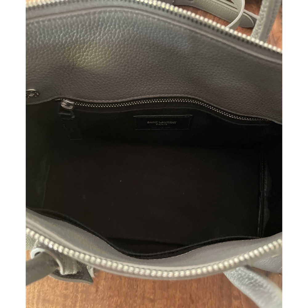 Authentic Saint Laurent Small Grey Baby Sac De Jour Leather Tote Crossbody Bag - Picture 6 of 17
